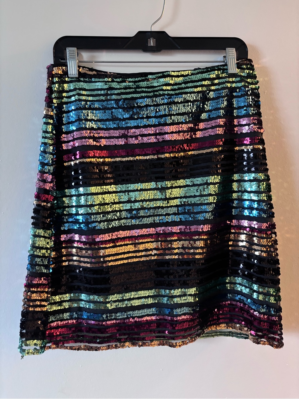 Moulinette Soeurs Multicolor Sequin High-Low Stripe Skirt